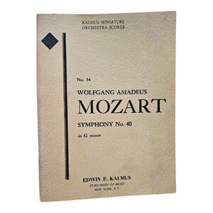 Vintage Mozart Symphony No 40 in G Minor Kalmus Miniature Orchestra Score No 34